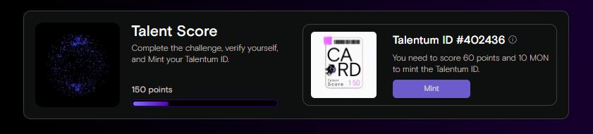 AnthonyGreenChi's tweet photo. Just minted Talentum ID on @monad_xyz testnet.
My score is "150"

Check yours on: https://t.co/AsS12s0Gb6 https://t.co/VFoJyxpabS