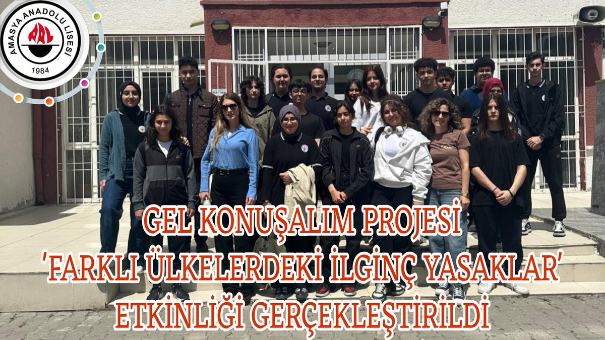 GEL KONUŞALIM PROJESİ 'FARKLI ÜLKELERDEKİ İLGİNÇ YASAKLAR' ETKİNLİĞİ GERÇEKLEŞTİRİLDİ

Gel Konuşalım Projesi 'Farklı Ülkelerdeki İlginç Yasaklar' etkinliği Amasya Lisesi ile beraber gerçekleştirildi.

amasyaanadolulisesi.meb.k12.tr/icerikler/gel-…

<a href="/Amasyamem05/">Amasya İl Millî Eğitim Müdürlüğü</a> <a href="/mehmetalikatip1/">Mehmet Ali KATİPOĞLU 🇹🇷</a> <a href="/satilmisoglu/">Hasan SATILMIŞOĞLU</a>