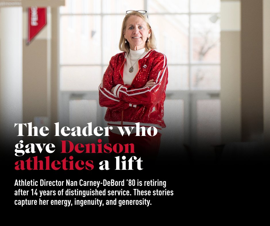 Read more about how Nan Carney-DeBord ’80 changed the landscape of Denison Athletics in the spring issue of Denison Magazine.

Read more here: hubs.la/Q03nqS1p0