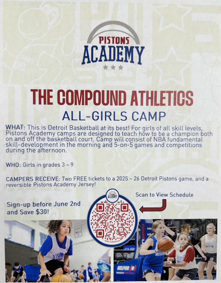 Brandon Karas (@bk2thefullest) on Twitter photo Come have some fun with the <a href="/_TheCompound_/">The Compound Athletics</a> and the <a href="/DetroitPistons/">Detroit Pistons</a> this summer for our annual All Girls camp! <a href="/MichHSBball/">Mich HS Bball</a> Come have some fun with the <a href="/_TheCompound_/">The Compound Athletics</a> and the <a href="/DetroitPistons/">Detroit Pistons</a> this summer for our annual All Girls camp! <a href="/MichHSBball/">Mich HS Bball</a>