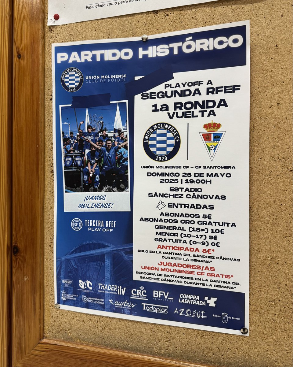 UnionMolinense's tweet photo. ¡𝐌𝐎𝐋𝐈𝐍𝐀 𝐘𝐀 𝐄𝐒𝐓𝐀́ 𝐏𝐑𝐄𝐏𝐀𝐑𝐀𝐃𝐀 𝐏𝐀𝐑𝐀 𝐄𝐋 𝐏𝐀𝐑𝐓𝐈𝐃𝐎 𝐌𝐀́𝐒 𝐈𝐌𝐏𝐎𝐑𝐓𝐀𝐍𝐓𝐄 𝐃𝐄 𝐒𝐔 𝐇𝐈𝐒𝐓𝐎𝐑𝐈𝐀! 🤩

🏆 PlayOff #TerceraRFEF 
⚔️ CF Santomera
📍 Estadio Sánchez Cánovas 
🗓️ Domingo 25-05
🕖 19:00h

#EligeConElCorazón 💙 https://t.co/2DJxqWSOxu