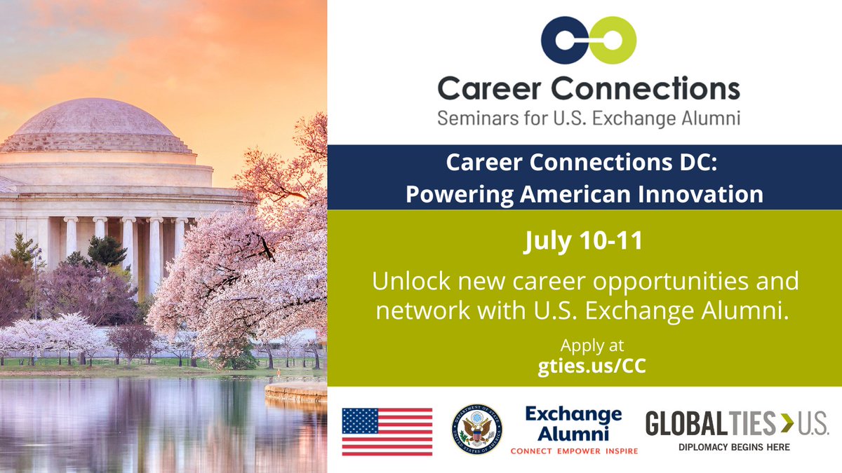 Global Ties San Francisco (@globaltiessf) on Twitter photo 📢 Curious about career opportunities for U.S. citizen #ExchangeAlumni? Apply by June 15 for #CareerConnections DC (July 10-11) to learn how your global experience as an <a href="/exchangealumni/">Exchange Alumni</a> makes you a competitive candidate in key industries. Details at gties.us/CC 📢 Curious about career opportunities for U.S. citizen #ExchangeAlumni? Apply by June 15 for #CareerConnections DC (July 10-11) to learn how your global experience as an <a href="/exchangealumni/">Exchange Alumni</a> makes you a competitive candidate in key industries. Details at gties.us/CC