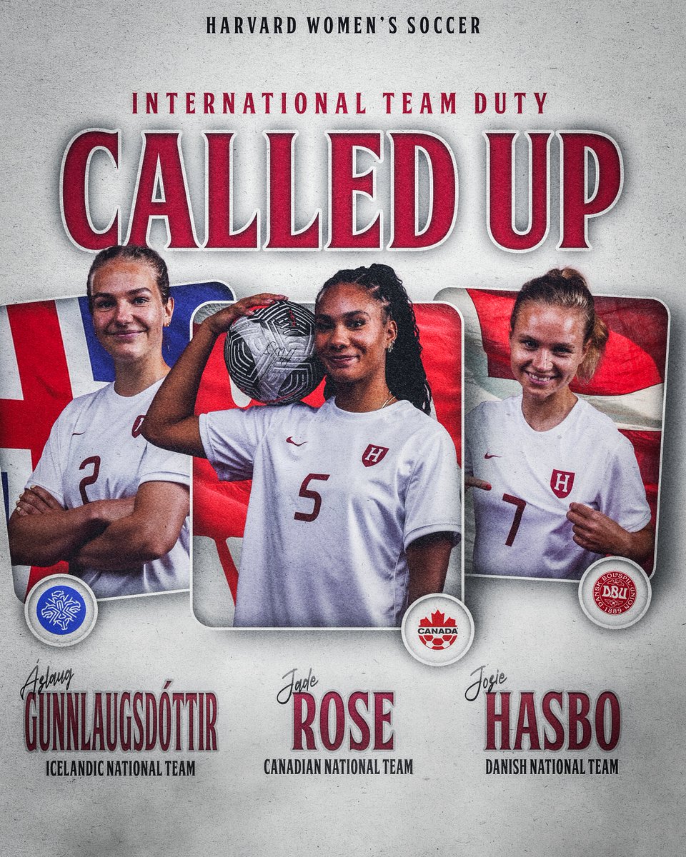 Reporting for Duty 🫡

Good luck to Áslaug 🇮🇸, Jade 🇨🇦 and Josie 🇩🇰 who are heading off for International Duty in the May window! 

#GoCrimson x #OneCrimson