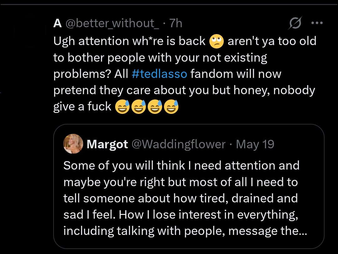 Could you please report. Thank you 🩷 #tedlasso fandom deserve better than that and seriously me too

/better_without