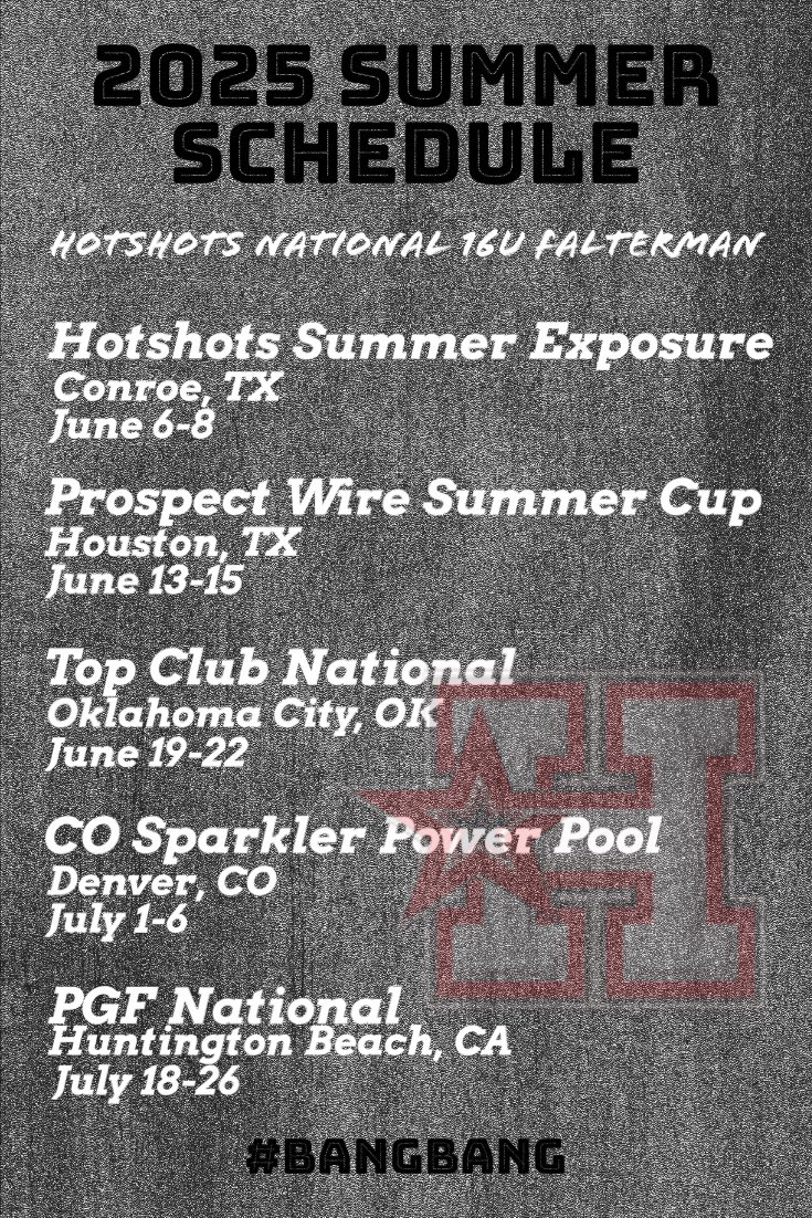 Sienna Shotts (@sienna58061007) on Twitter photo Summer schedule ‼️ Can’t wait to hit the field with my teammates. <a href="/08Hotshots/">Hotshots National 16u Falterman</a> Summer schedule ‼️ Can’t wait to hit the field with my teammates. <a href="/08Hotshots/">Hotshots National 16u Falterman</a>