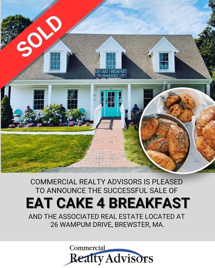 ComRealtyNet's tweet image. BREAKING NEWS: Commercial Realty Advisors Facilitates the Sale of Cape Cod&apos;s Beloved Bakery, Eat Cake 4 Breakfast and its associated real estate located at 26 Wampum Drive in Brewster, Massachusetts.

Read the Full Article: l8r.it/OC1V

Congratulations to all!