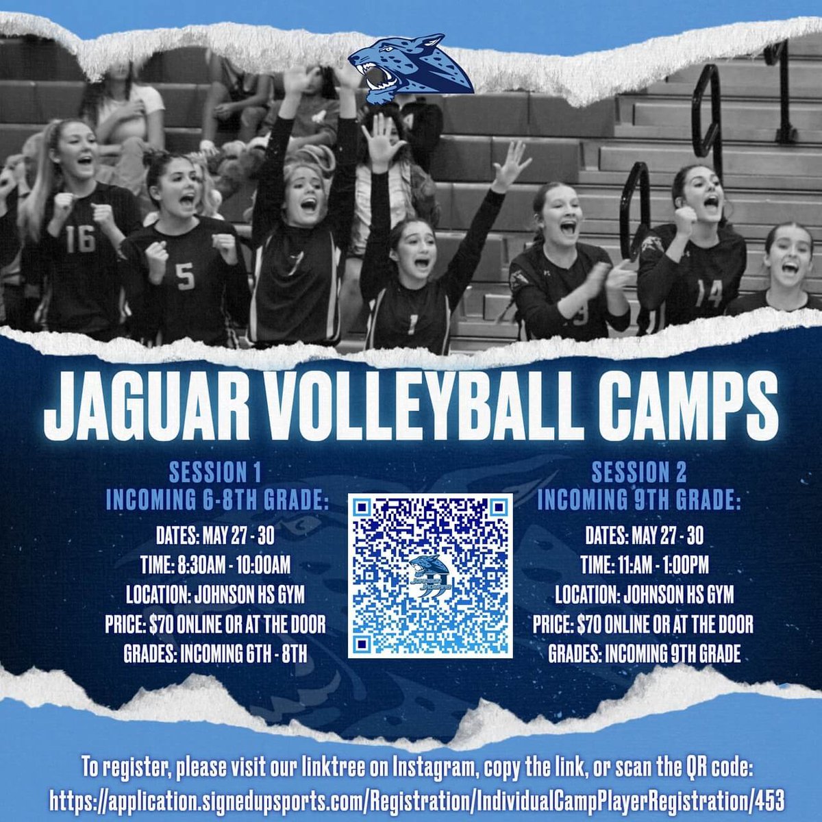 Wolf Pack Nation (@wolfden101) on Twitter photo Johnson Volleyball Camp registration is open. Session 1 for incoming 6-8th grade. Session 2 for incoming 9th grade. Sessions are filling up. Do not miss out! <a href="/NEISD/">North East ISD</a> <a href="/NeisdAthletics/">NEISD ATHLETICS</a> <a href="/CTJohnsonHigh/">CTJHighSchool</a> <a href="/CTJvolleyball/">Johnson Volleyball</a> Johnson Volleyball Camp registration is open. Session 1 for incoming 6-8th grade. Session 2 for incoming 9th grade. Sessions are filling up. Do not miss out! <a href="/NEISD/">North East ISD</a> <a href="/NeisdAthletics/">NEISD ATHLETICS</a> <a href="/CTJohnsonHigh/">CTJHighSchool</a> <a href="/CTJvolleyball/">Johnson Volleyball</a>