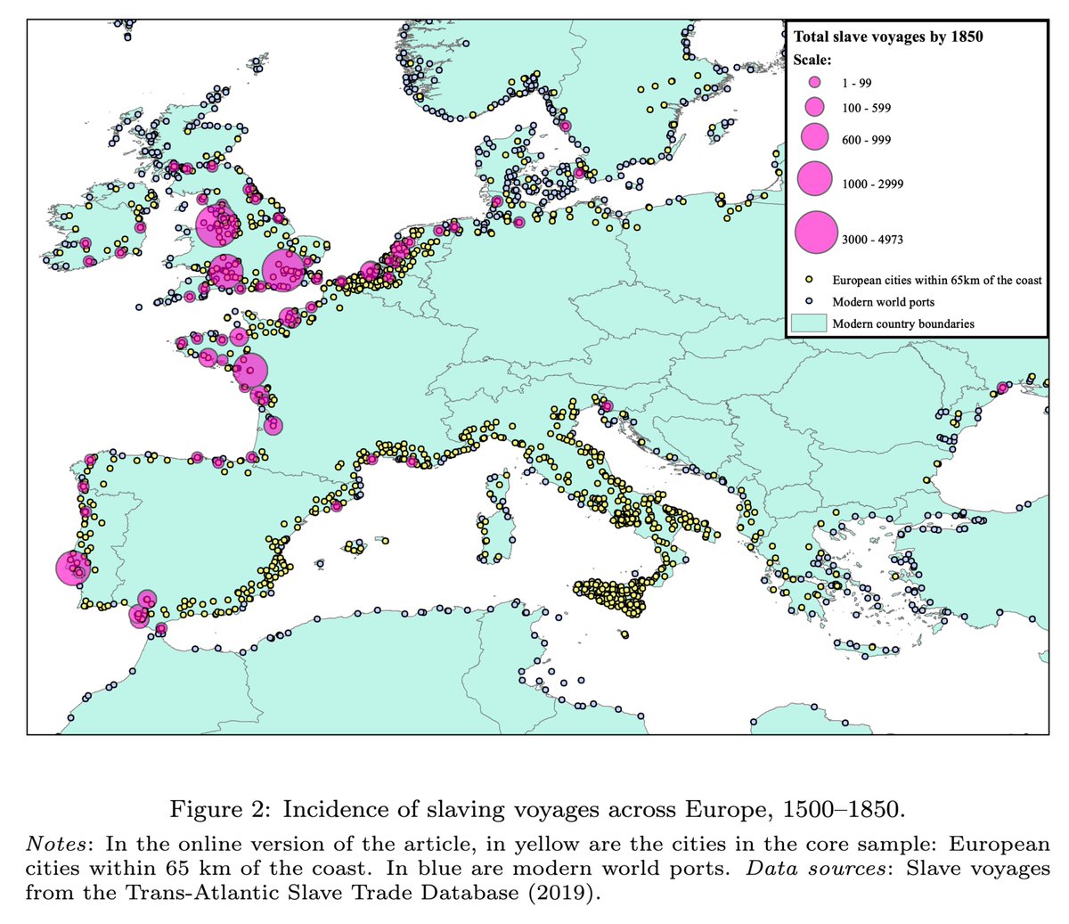 JHPE_journal's tweet image. New in @JHPE_journal: @EDerenoncourt tests the hypothesis that slavery contributed to modern economic growth in Europe using data on European participation in the Atlantic slave trade. nowpublishers.com/article/Detail…
