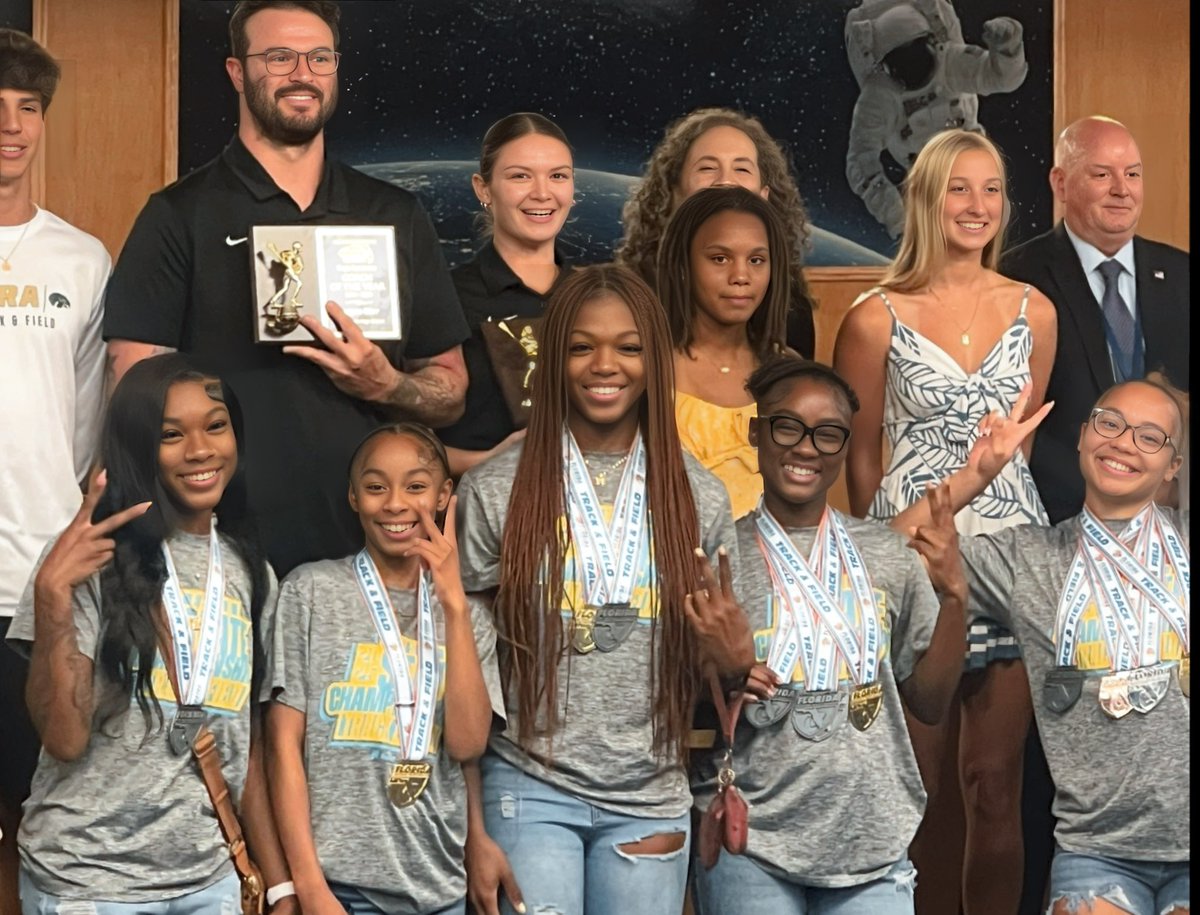 Cocoa_Track's tweet image. Cocoa High girls track continue to make their annual accolades at the state championship look routine. They were acknowledged and celebrated @ the Brevard County Public Schools meeting today. We are Tiger Proud.