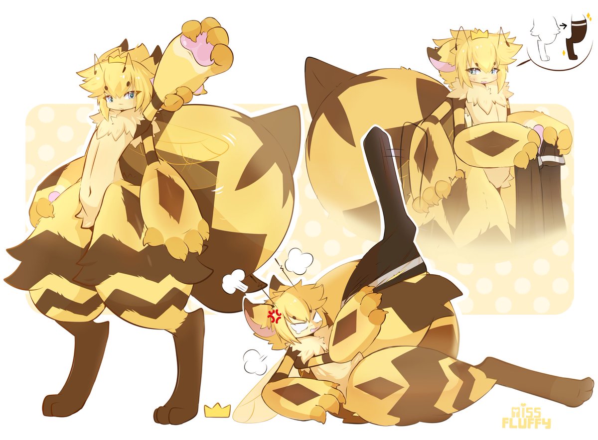 MissFluffyx4's tweet photo. 🐝Ōhachi sketch book page!
.
(No they are not that big!) 
.
.
#kemono #furry #bee #furryart https://t.co/3j7oTaI90g