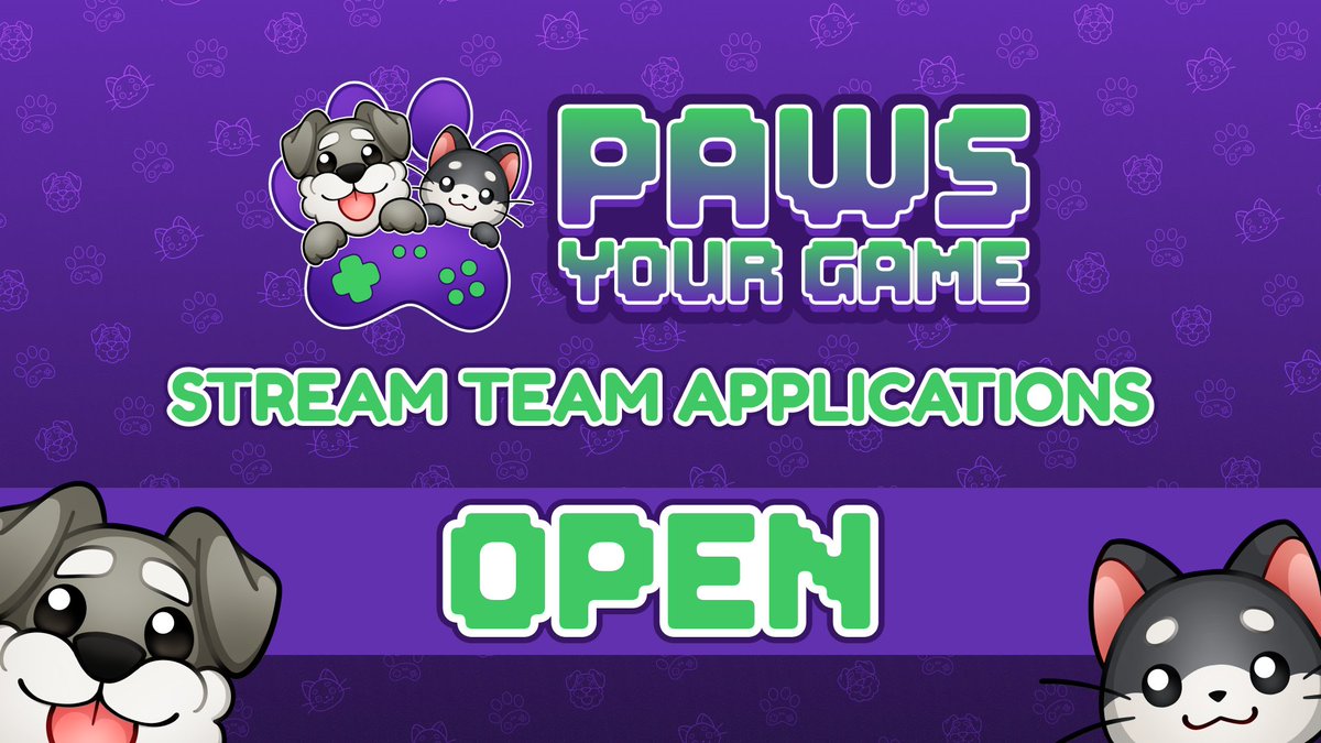 📢 Paws Your Game Stream Team Applications are OPEN 📢

Are you a content creator with a passion for animal advocacy? We want to get to know you! 🐾

Get to know <a href="/PawsYourGame/">🎮 Paws Your Game 🐾</a>: pawsyourgame.donordrive.com

Apply for the PYG Stream Team ⤵️

➡️ forms.gle/BEmePKgdroiheC…