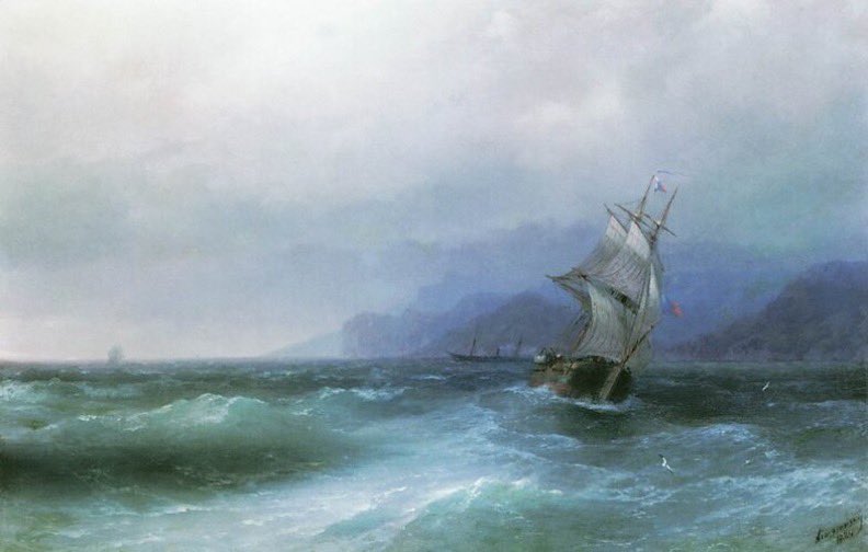 Navegando en el mar de Iván Aivazovski