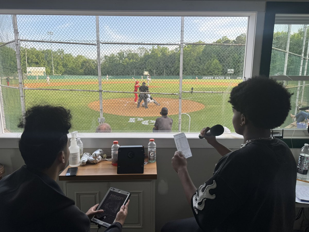 Sports Management students Manny Gomez &amp; Corey Kelly, Jr. have completed a Spring Sports Internship with the Varsity Baseball Team. Every home game, they control the press box with announcing lineups, music and making sure the fans are entertained 🎤🎶⚾️ Great Work Fellas!