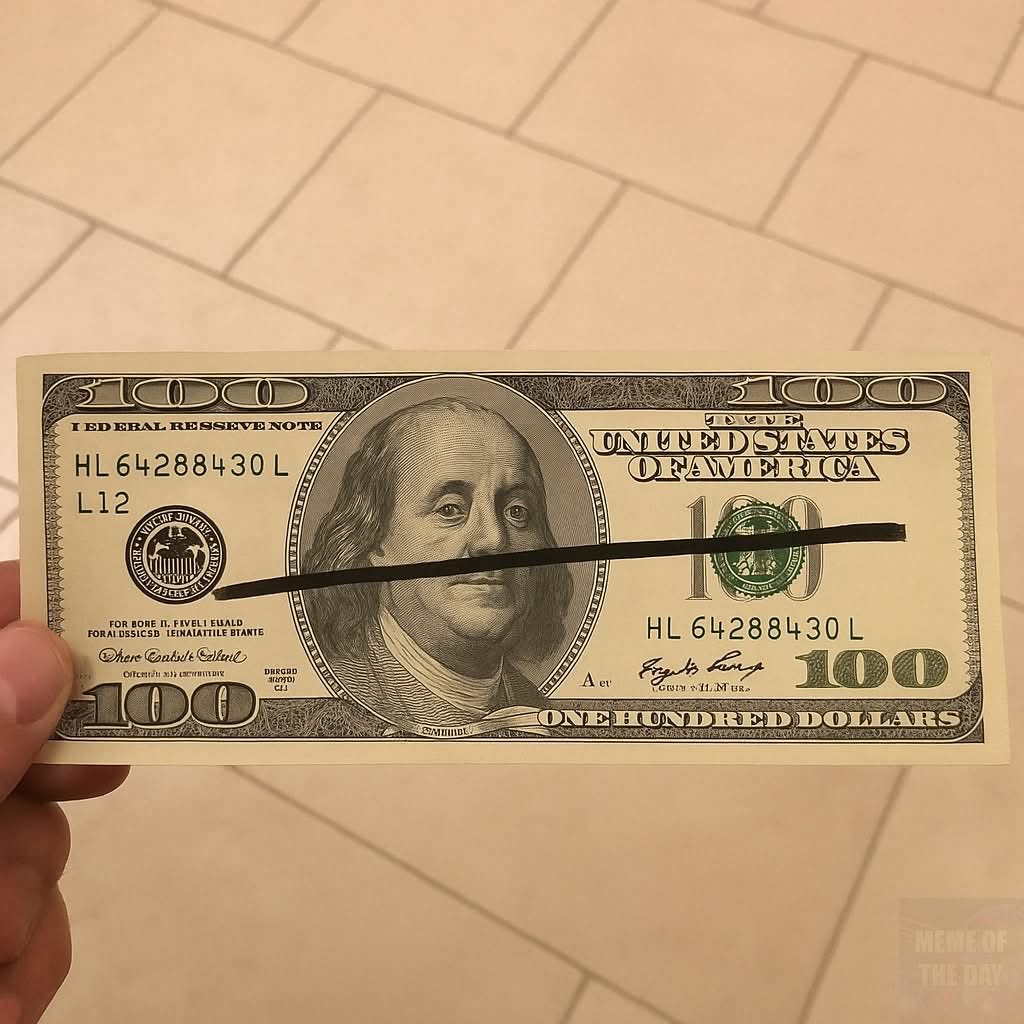 “Just went to Sonic and handed the cashier a $100 bill. She sets it on the counter, pulls out her marker, draws a line, then looks up all serious and says, “Sir, I can’t take this—it’s counterfeit. That dark line means it’s fake.”

I said, “This came straight from the bank.”

She