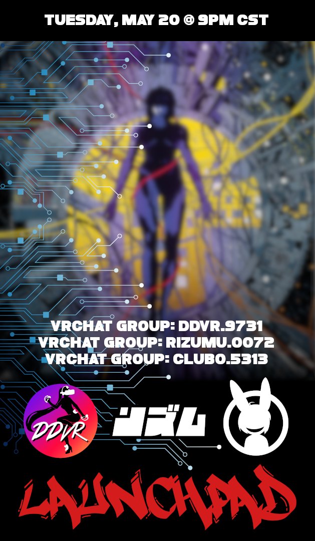 It is almost time for our montly collab with <a href="/Visit_Club_O/">C!ub O!</a> and <a href="/Club_DDVR/">DanceDanceVR</a> !!!

See you there, ravers!!

#PLUR #VRChat