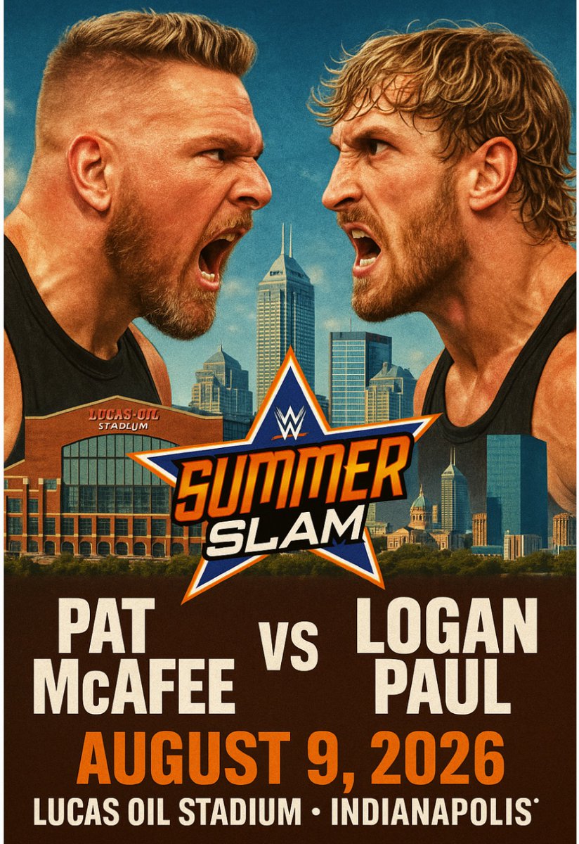 Hoping for this in 2026 <a href="/PatMcAfeeShow/">Pat McAfee</a> vs <a href="/LoganPaul/">Logan Paul</a> 
Easily the BIGGEST Match in the history of the Industry that hasn’t happened yet , @wwe Please make My AI Poster to come life in someway 🙏