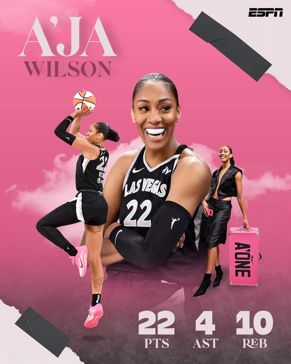 ANOTHER DOUBLE-DOUBLE FOR A'JA WILSON 🔥 

The MV'3 is off to a DOMINANT start this season 💪