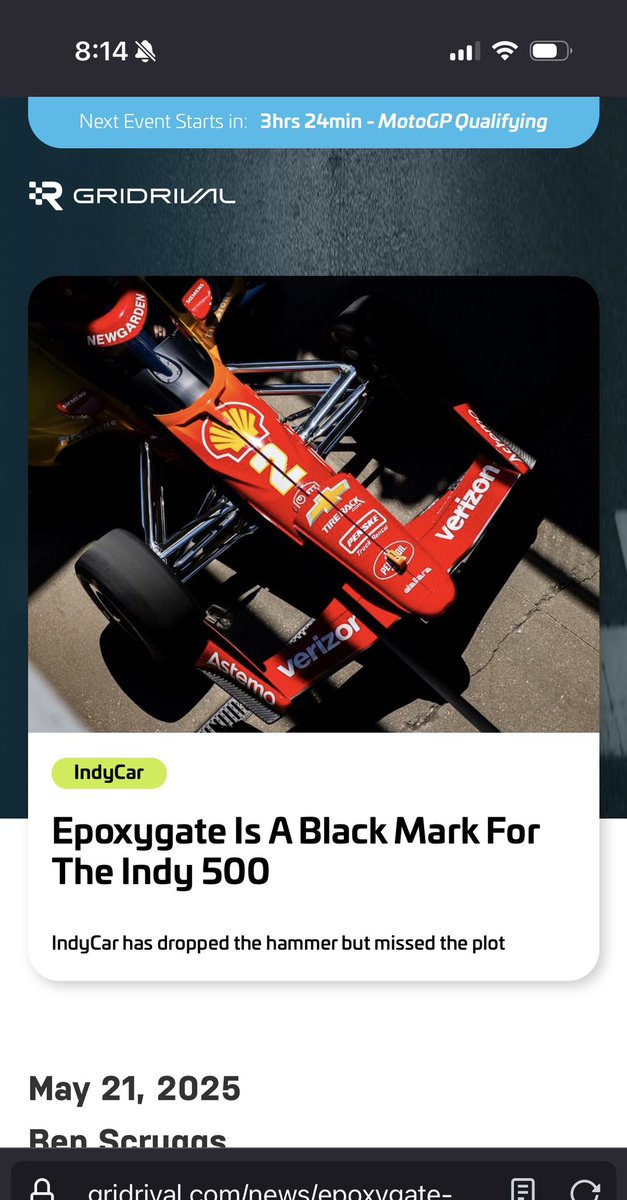 My take on the Penske qualifying controversy. Come fight me in the comments. #IndyCar #Indy500 

gridrival.com/news/epoxygate…