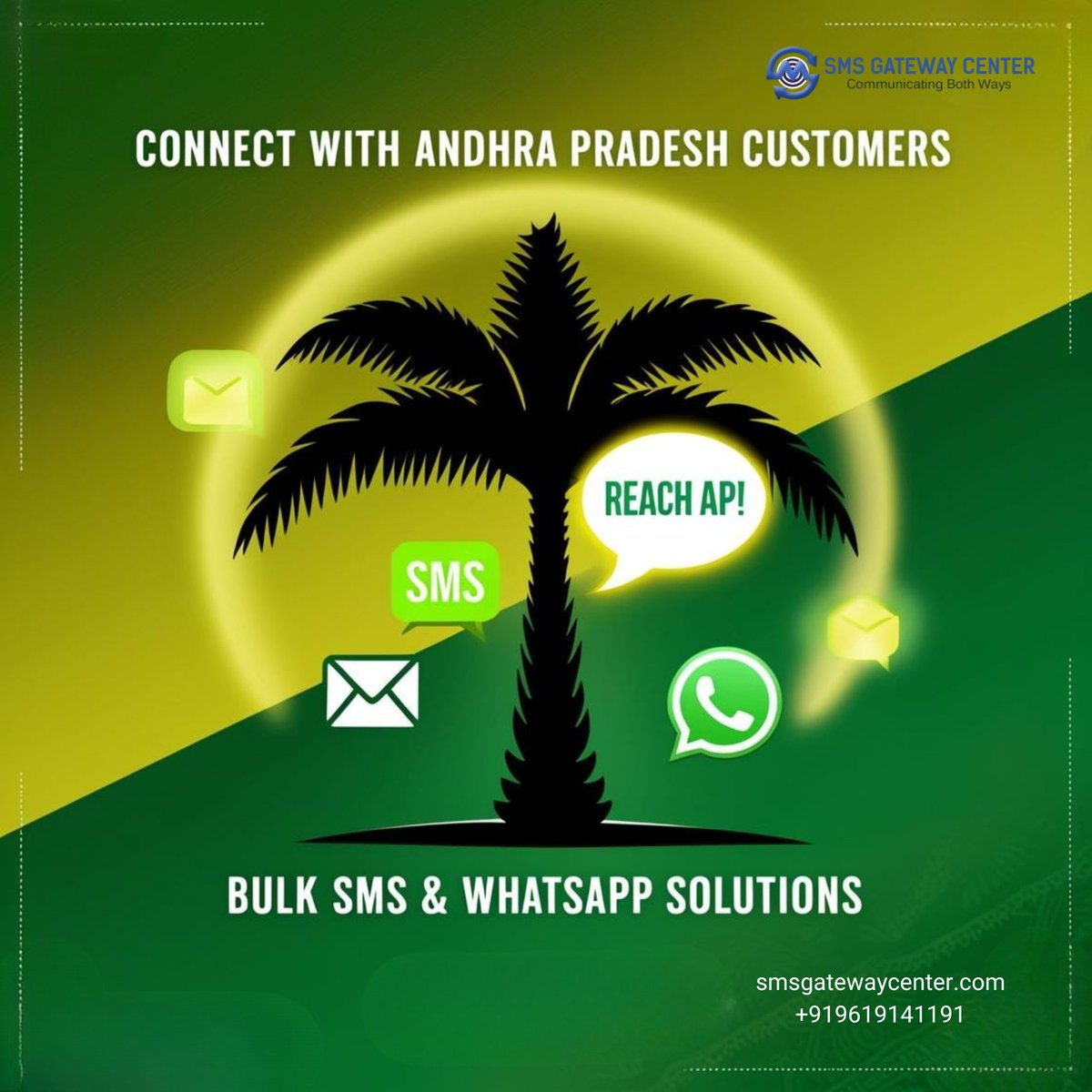 SMSGatewayIndia's tweet image. Expand your reach in Andhra Pradesh with SMS Gateway Center!
🌴 Connect with customers instantly using Bulk SMS and WhatsApp Business API—perfect for local promotions, event updates, and alerts. Grow in AP today!
👉 smsgatewaycenter.com/bulk-sms-whats…
#SMSGatewayCenter #BulkSMS