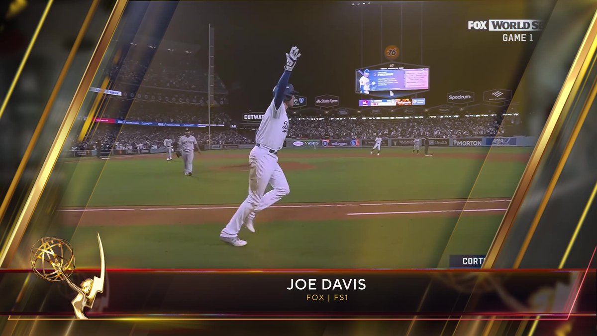 The #SportsEmmys Award for Outstanding Personality/Play-by-Play goes to Joe Davis (@foxsports <a href="/FS1/">FS1</a>).