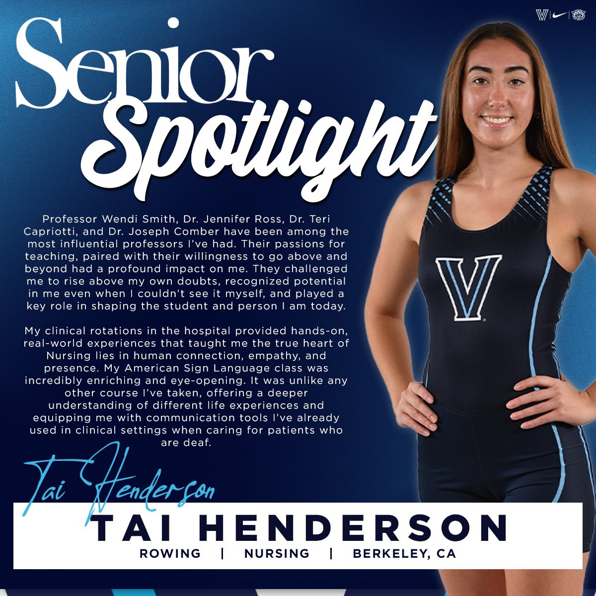 Villanova Athletics (@novaathletics) on Twitter photo Senior Student-Athlete Spotlight Series: it’s time to hear from 𝐓𝐚𝐢 𝐇𝐞𝐧𝐝𝐞𝐫𝐬𝐨𝐧!
Sport: <a href="/NovaRowing/">Villanova Rowing</a>
Major: Nursing | <a href="/VUNursing/">Villanova Nursing</a>
#NovaGrad2025 #CompleteStudentAthletes Senior Student-Athlete Spotlight Series: it’s time to hear from 𝐓𝐚𝐢 𝐇𝐞𝐧𝐝𝐞𝐫𝐬𝐨𝐧!
Sport: <a href="/NovaRowing/">Villanova Rowing</a>
Major: Nursing | <a href="/VUNursing/">Villanova Nursing</a>
#NovaGrad2025 #CompleteStudentAthletes
