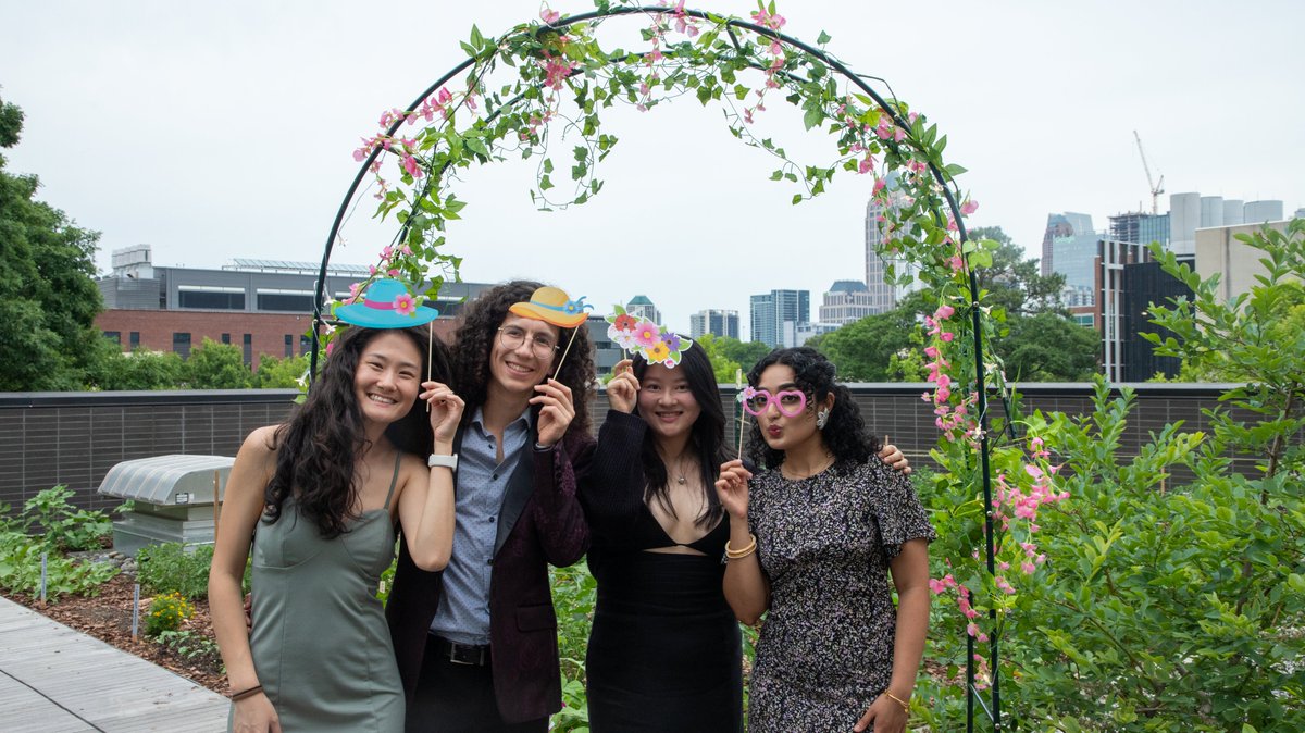 ibbgatech's tweet image. On Friday night, Bioengineering and Bioscience Unified Graduate Students (BBUGS) hosted their fabulous spring gala on the Kendeda building rooftop! 🌱Grad students from across our community gathered to enjoy a night of food, drinks, socializing, and trivia.
