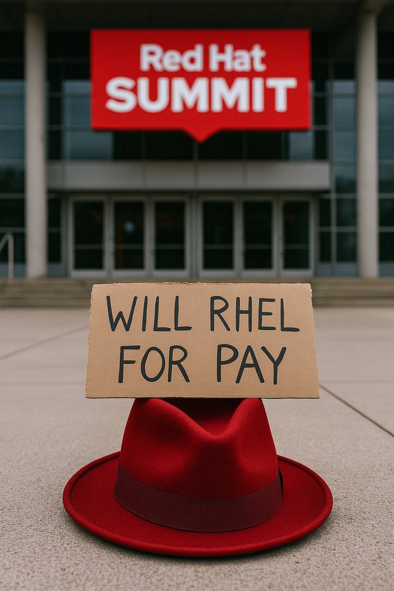 Did I panhandle outside #RedHatSummit? No.
Did it feel emotionally accurate? Maybe a little, HA.

I’m a #Linux #SysAdmin + #DevOps pro (former- #RedHat /#GitLab) back on the job market.
Let’s connect: linktr.ee/itguyeric

#RHEL #OpenToWork #opensource #JobSearch #FOSS