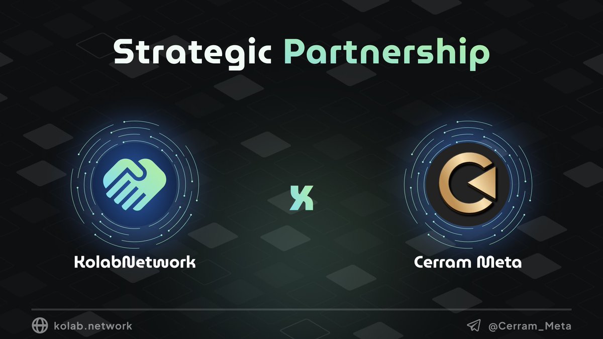 Trumpet_Chr's tweet image. 🚀 Kolab Network 🤝 CERRAM META — Forging the Future of Digital Wealth!
Kolab teams up with CERRAM META, a bold new player in crypto trading. Together, we’re building a gateway to financial empowerment in the world of Web3! 🌐💸
#KolabNetwork #CerramMeta #Web3 #Crypto