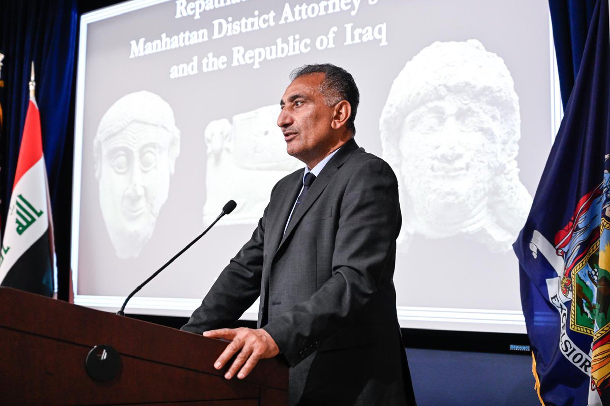 IraqinUSA's tweet image. . @IraqinUSA has successfully recovered three rare antiquities dating back to the #Sumerian and #Babylonian #civilizations, in cooperation with the Antiquities Trafficking Unit at the Manhattan District Attorney’s Office @ManhattanDA.