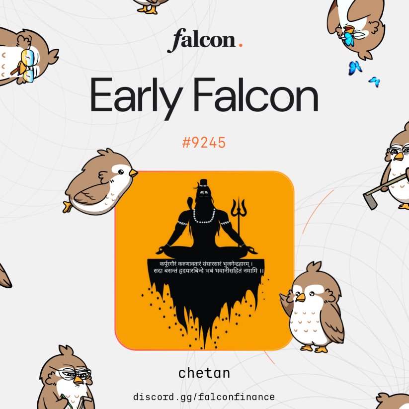 undir07's tweet photo. I fly early.

I yield better.

I’m an Early Falcon.

Making Yield Great Again (MYGA), with @falconfinance 🦅⛽️ https://t.co/YZ6eYJLpSB
