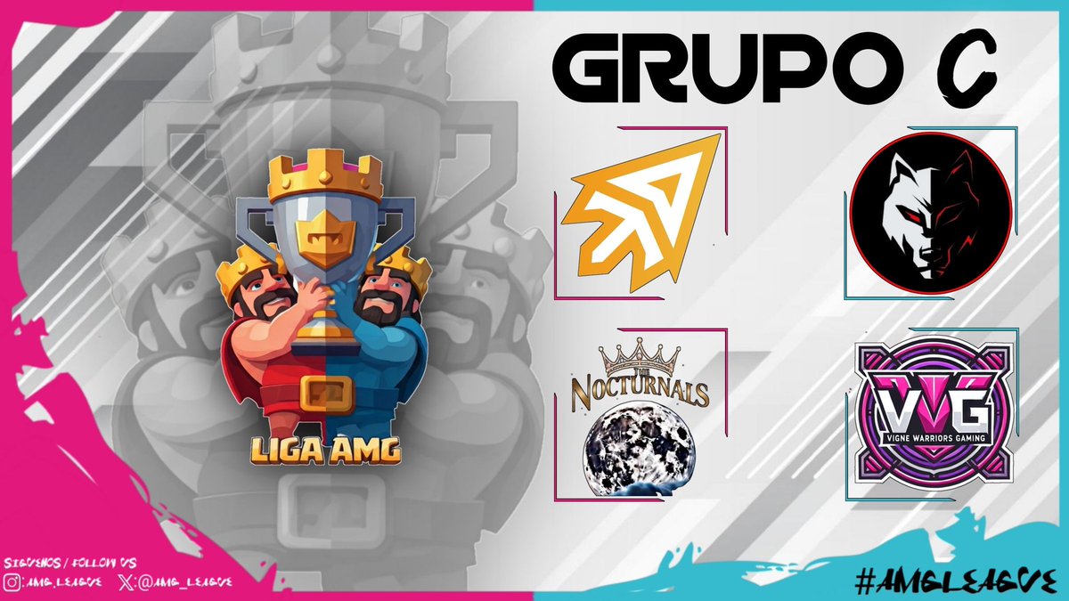 AMG LEAGUE (@amg_league) on Twitter photo #AMGLEAGUE #ClashRoyale
Ellos conforman el Grupo C, demostraran de que están hechos y darán lo mejor de cada uno.
⚫️ <a href="/TDelta_CR/">Team Delta (Δ)</a> 🇨🇱
⚫️ <a href="/TheNocturnalsX/">ƬӇЄ ƝƠƇƬƲƦƝƛԼƧ</a> 🇲🇽
⚫️ <a href="/CorinasCS/">Corinas</a> 🇦🇷🇨🇴
⚫️ <a href="/VigneWarrios_G/">Vigne Warriors</a> 🇫🇷 #AMGLEAGUE #ClashRoyale
Ellos conforman el Grupo C, demostraran de que están hechos y darán lo mejor de cada uno.
⚫️ <a href="/TDelta_CR/">Team Delta (Δ)</a> 🇨🇱
⚫️ <a href="/TheNocturnalsX/">ƬӇЄ ƝƠƇƬƲƦƝƛԼƧ</a> 🇲🇽
⚫️ <a href="/CorinasCS/">Corinas</a> 🇦🇷🇨🇴
⚫️ <a href="/VigneWarrios_G/">Vigne Warriors</a> 🇫🇷