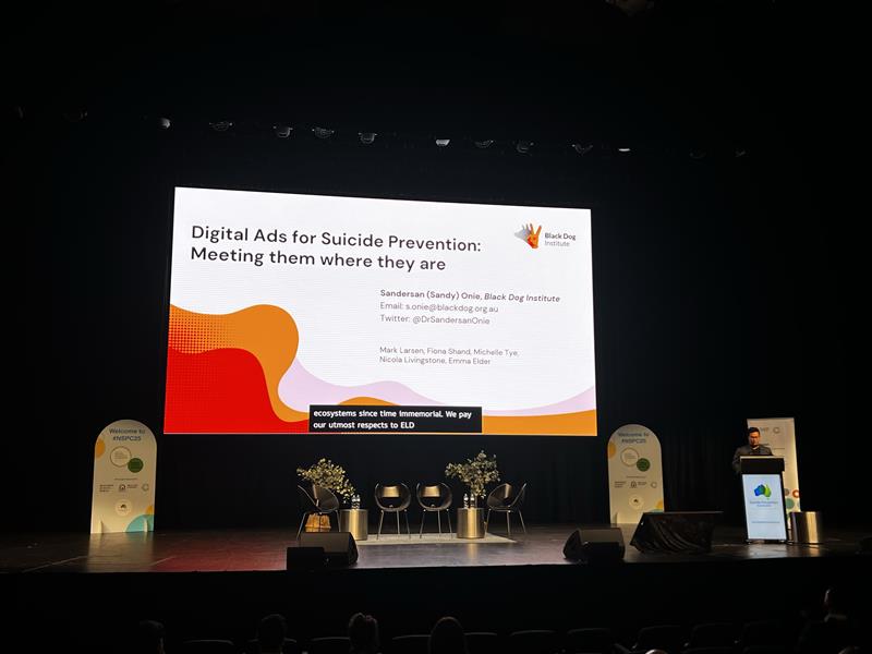 Life in Mind (@lifeinmindau) on Twitter photo Starting Day 2 of #NSPC25 with a keynote from <a href="/DrSandersanOnie/">Dr. Sandersan (Sandy) Onie</a> at <a href="/blackdoginst/">Black Dog Institute</a>, exploring how we can use digital advertising for suicide prevention, and the importance of reaching people where they are - making sure people are met with information that is relevant to them when Starting Day 2 of #NSPC25 with a keynote from <a href="/DrSandersanOnie/">Dr. Sandersan (Sandy) Onie</a> at <a href="/blackdoginst/">Black Dog Institute</a>, exploring how we can use digital advertising for suicide prevention, and the importance of reaching people where they are - making sure people are met with information that is relevant to them when