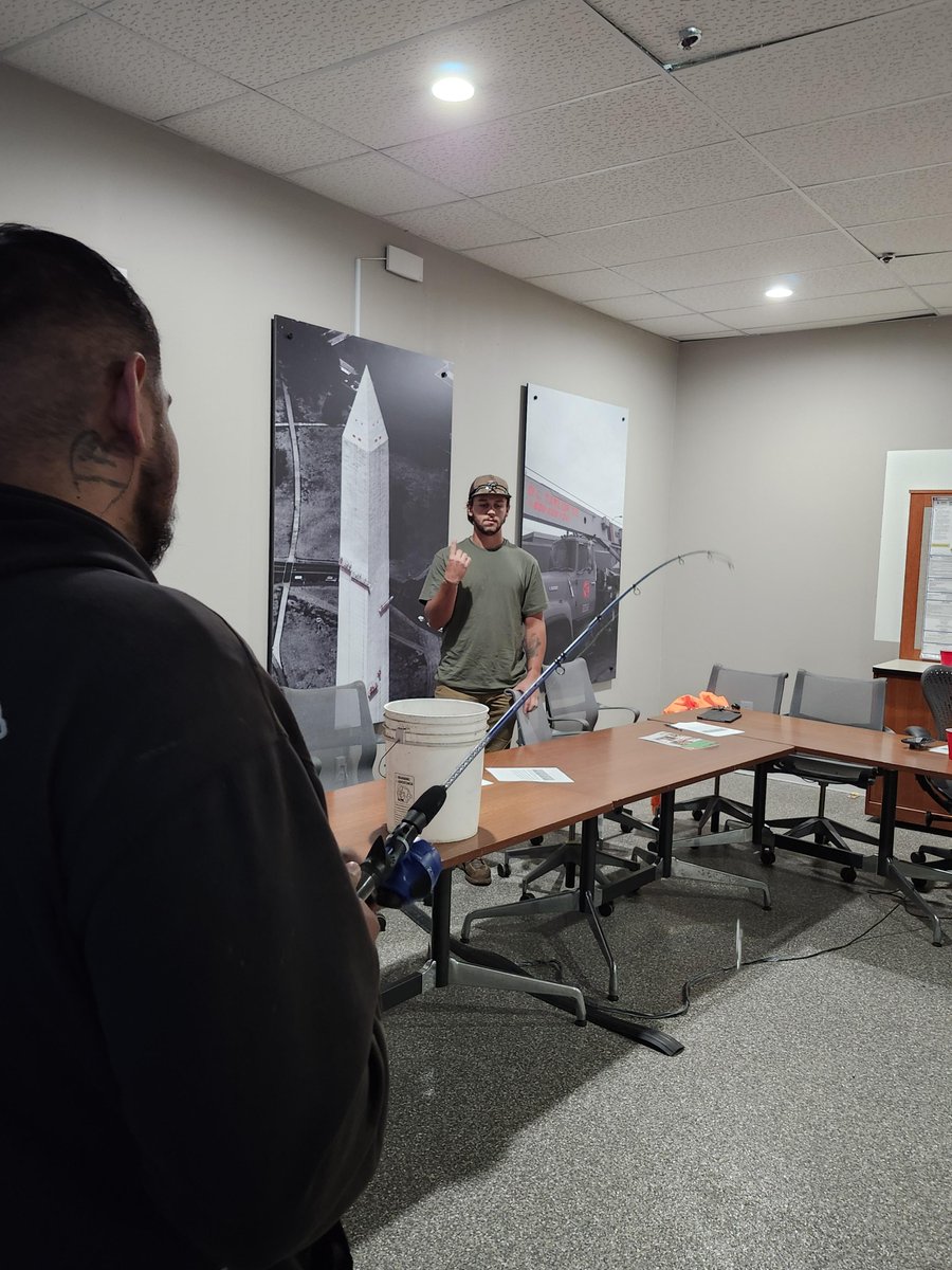 DCTaylorCo's tweet photo. 🌧️When we can't be at the jobsite, we're sharpening our skills to be even better when we're back there.

Nope, they're not practicing their casting skills for the next fishing trip - this is crane signal training in action! 🏗️🎣

#RainOrShine #RoofingLife #SignalTraining https://t.co/NDd7bKiXqK