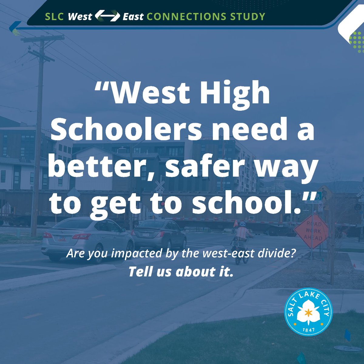 Share your west-east connection priorities at our upcoming open house and through our survey!

Open House:
May 21, 2025 | 5:30-7:00 P.M.
Edison Elementary School 
430 S Cheyenne St, Salt Lake City, UT 84104

For more information visit: bit.ly/westeastconnec…