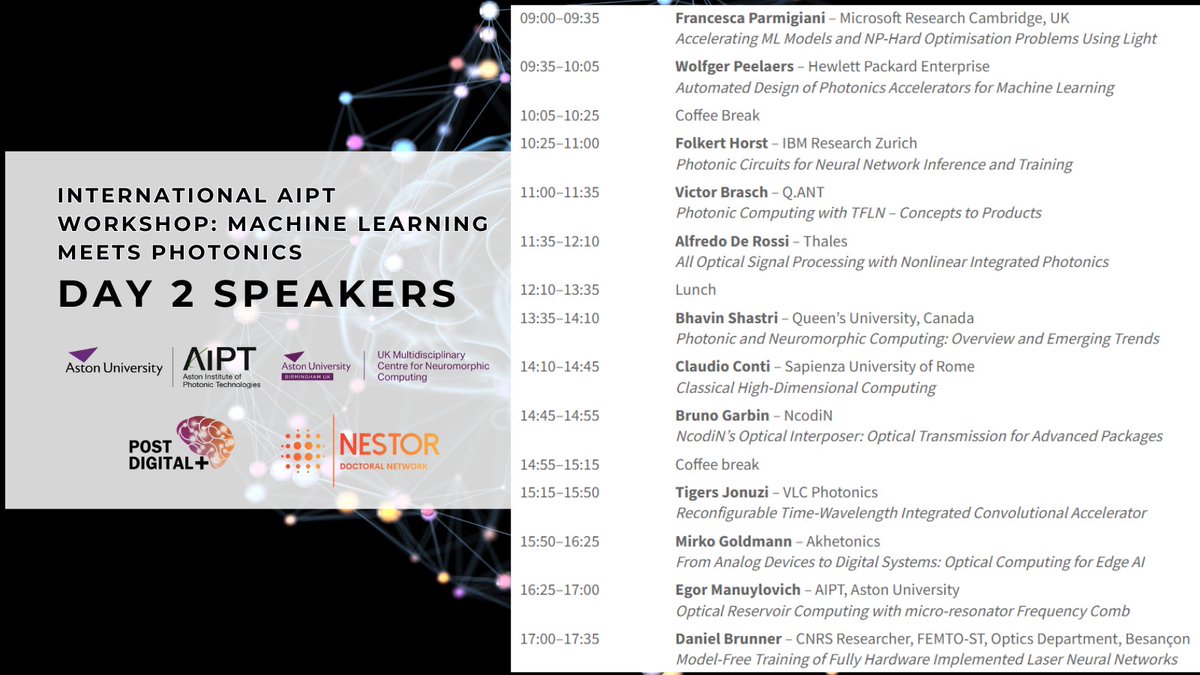 Day 2 of our Machine Learning Meets Photonics Workshop was full of amazing talks. Wrapping up now, and getting ready for the last day tomorrow!
