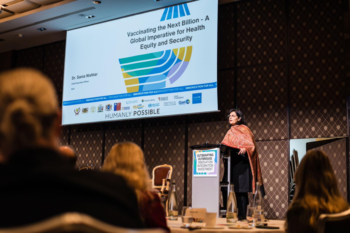 UNICEFpolio's tweet photo. The #WHA78 "Outsmarting Outbreaks" side-event provided an important reminder that with continued investment in critical innovations we can #EndPolio and put a stop to all preventable diseases, delivering a healthier future for all. https://t.co/BhGY9qHiF5