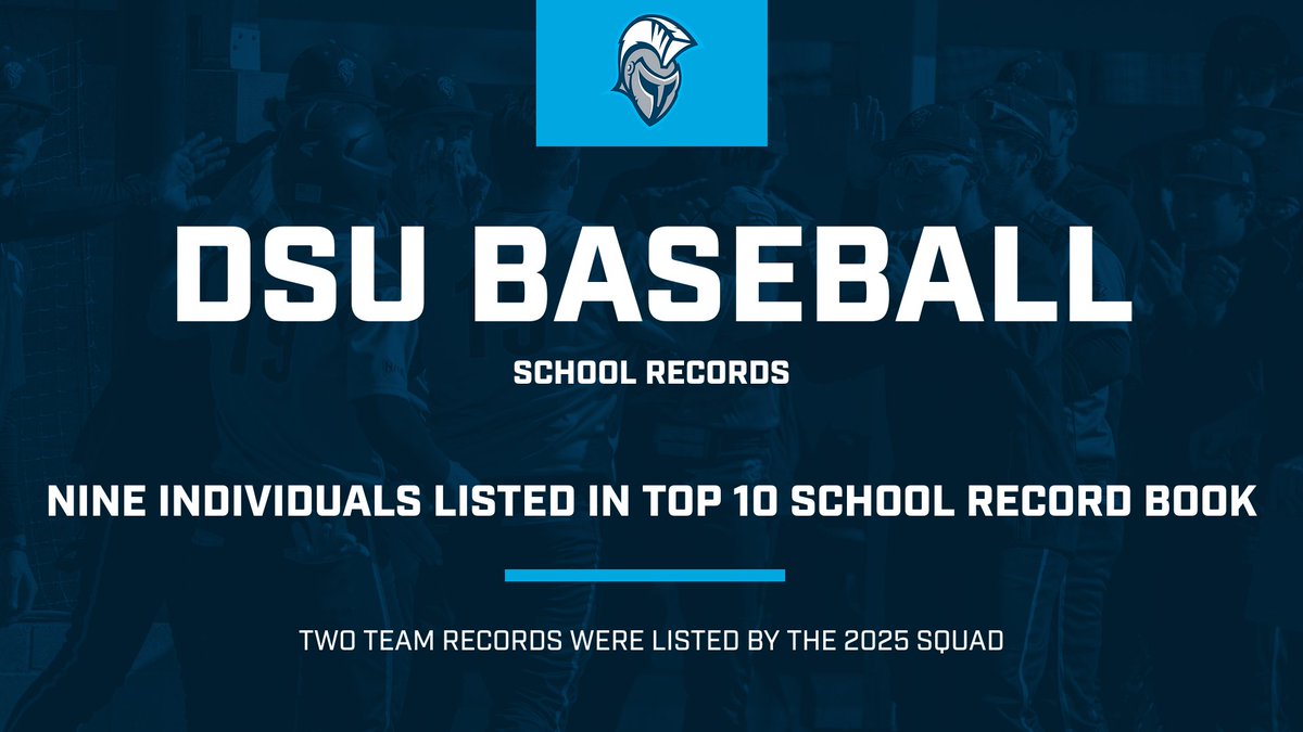 Dakota State University Athletics (@dsu_trojans) on Twitter photo ⚾️ Nine Trojans and two team records listed in <a href="/DSU_Baseball_/">Dakota State University Baseball</a> school record book
Seven new school records, including four ties, were registered in DSU baseball 'Top 10' school record book
📰 tinyurl.com/3bhchaeu
#TrojanNation⚔️ I #TheRightWayToPlay ⚾️ Nine Trojans and two team records listed in <a href="/DSU_Baseball_/">Dakota State University Baseball</a> school record book
Seven new school records, including four ties, were registered in DSU baseball 'Top 10' school record book
📰 tinyurl.com/3bhchaeu
#TrojanNation⚔️ I #TheRightWayToPlay