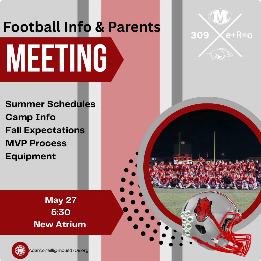 Coach O’Neill TurnoverD (@23adamoneill) on Twitter photo Parents and player meeting for <a href="/pottersfootball/">Morton Hogs Football</a> next week
Tuesday May 27
New Atrium
5:30-6:00
Anyone interested in football next year is welcome: 9-12 grade Parents and player meeting for <a href="/pottersfootball/">Morton Hogs Football</a> next week
Tuesday May 27
New Atrium
5:30-6:00
Anyone interested in football next year is welcome: 9-12 grade