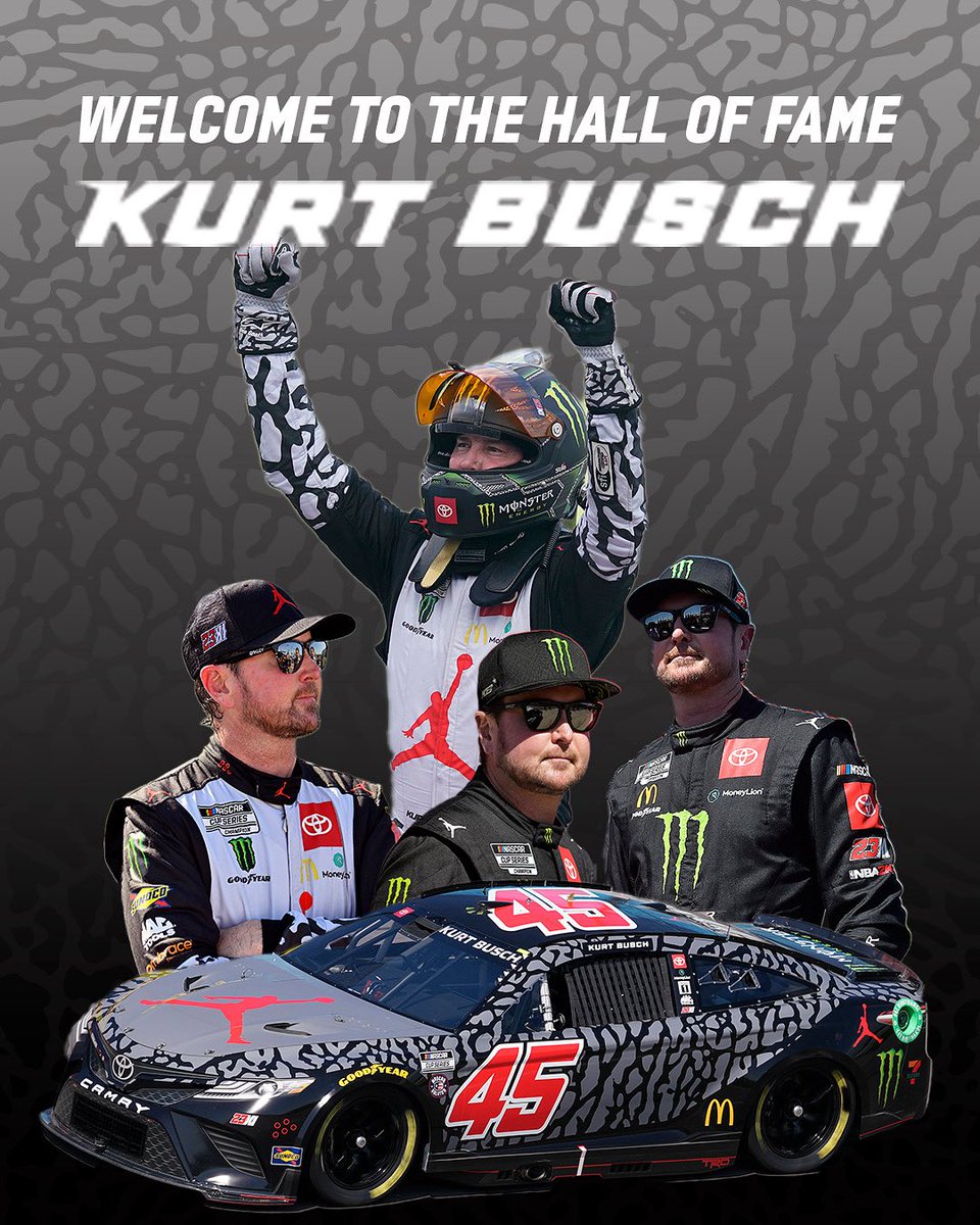 23XI Racing (@23xiracing) on Twitter photo Racer, champion and 𝙉𝙤𝙬 Hall of Famer. 🙌
Congrats to <a href="/KurtBusch/">Kurt Busch</a> on his NASCAR Hall of Fame induction! He cemented his legacy with our team and now it will forever be cemented in the sport. 🏁 Racer, champion and 𝙉𝙤𝙬 Hall of Famer. 🙌
Congrats to <a href="/KurtBusch/">Kurt Busch</a> on his NASCAR Hall of Fame induction! He cemented his legacy with our team and now it will forever be cemented in the sport. 🏁