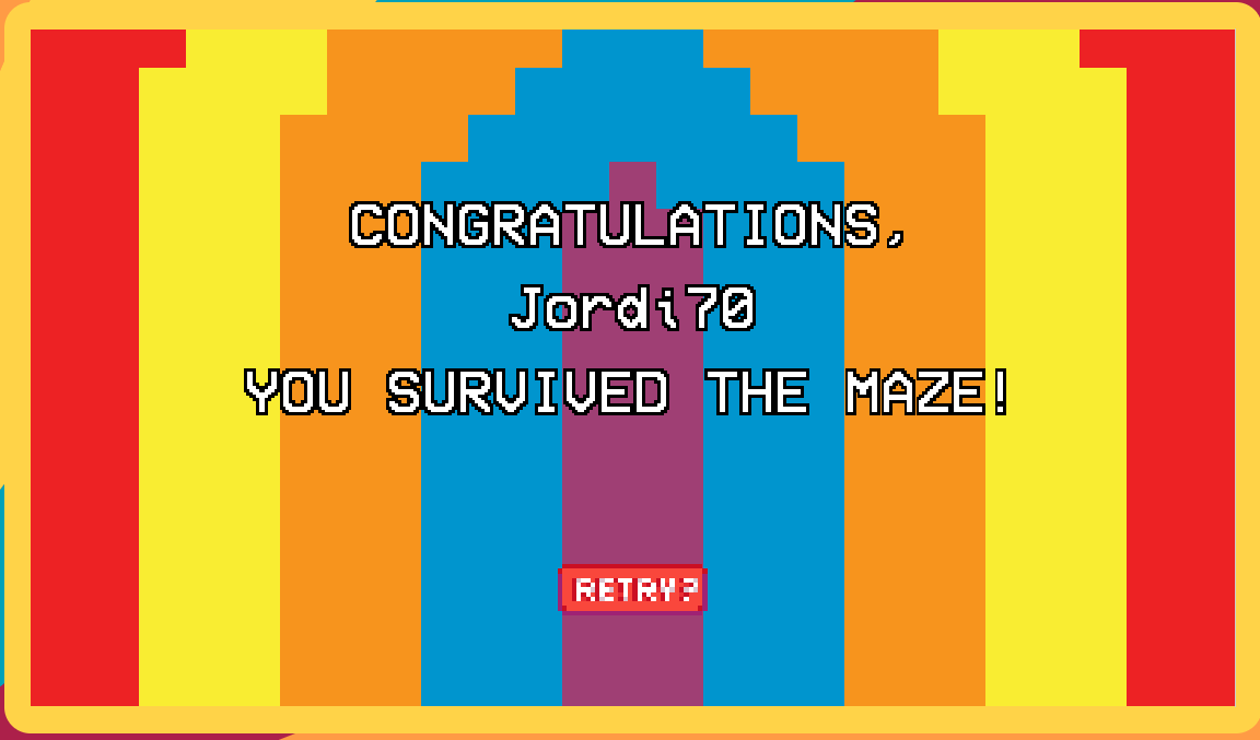 Tired_Coder70's tweet photo. @samreich Really tricky to survive the 1 maze Sam, but really fun too. Figured out the trick. https://t.co/5ZssjP0zxc