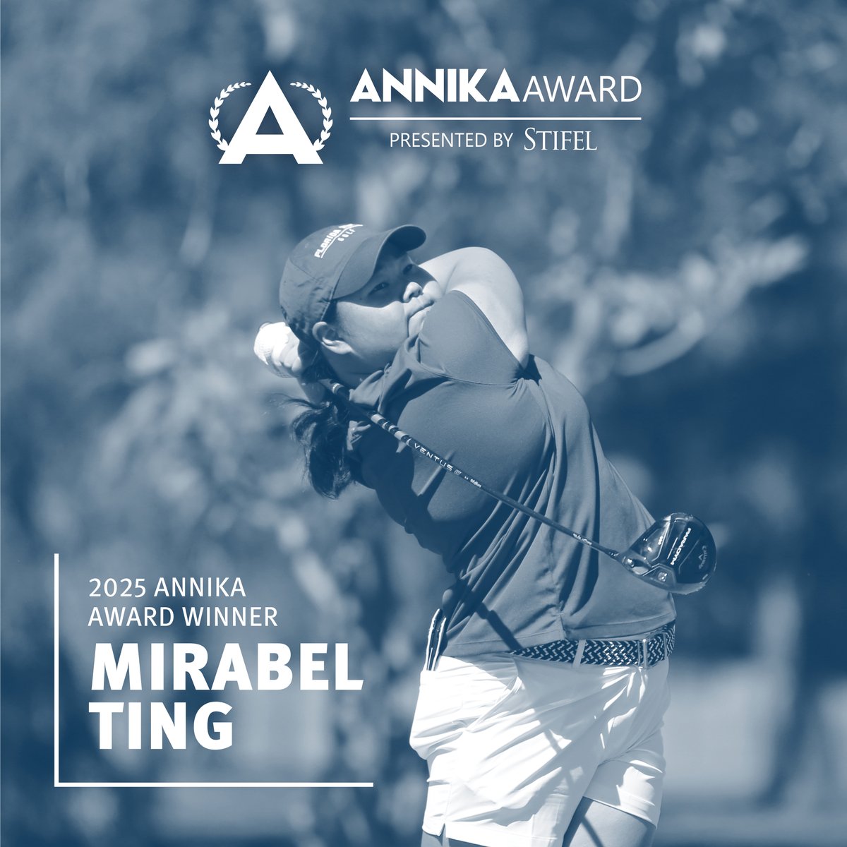 Congratulations to Maribel Ting, the 2025 ANNIKA Award presented by Stifel Winner! 🏆⛳

The ANNIKA Award honors top female collegiate golfers, recognizing their skill, dedication, and impact on the sport. Named after Annika Sörenstam, one of the greatest golfers of all time,