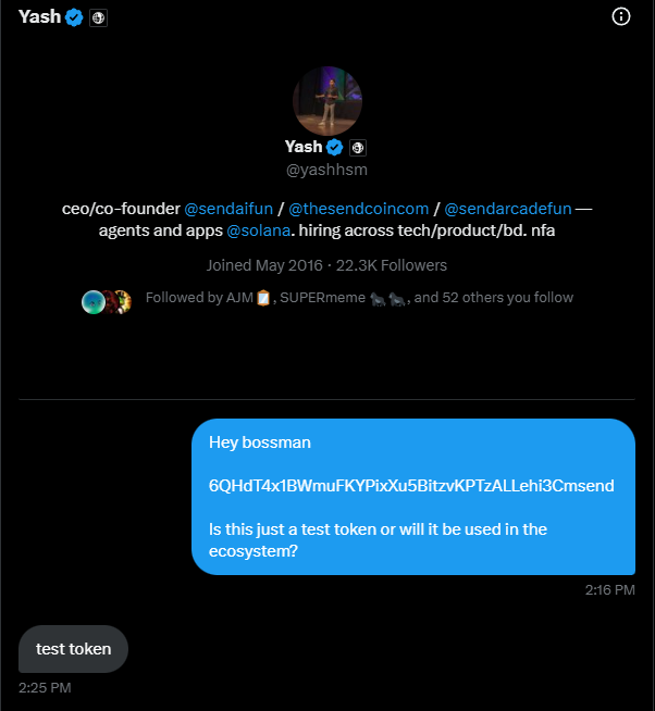 Kakarot's tweet photo. It's just a test token but it also mean it's real #DARKSEND
Do what you will with this information.