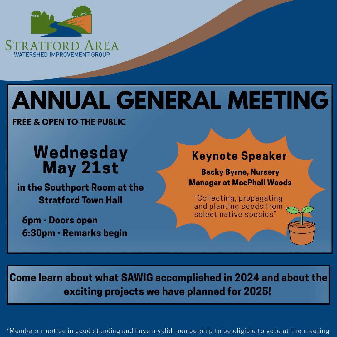 StratfordPEI's tweet photo. 🚨Stratford Area Watershed Improvement Group's AGM is coming up tomorrow (May 21). 
Please plan to attend to support local watershed efforts and learn about upcoming projects! #StratfordPEI #NaturallyStratford https://t.co/4wYo9dgl2k