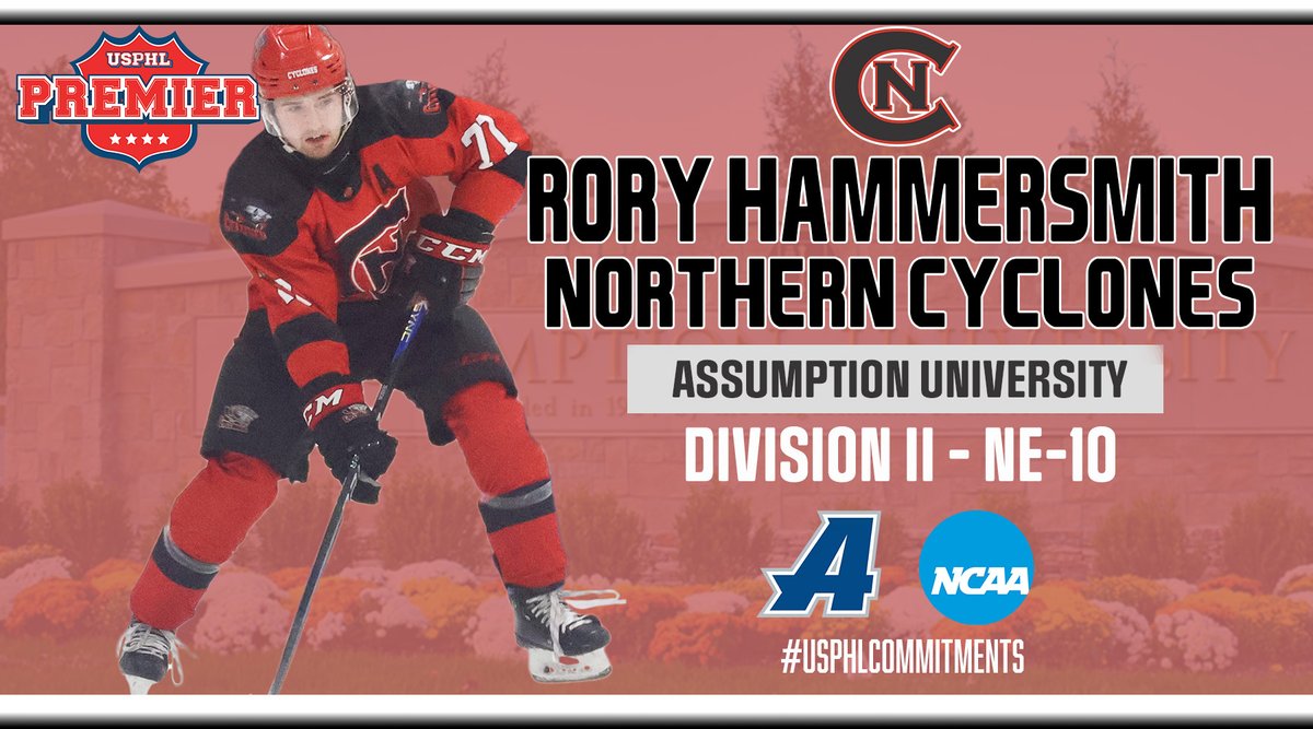 USPHL (@usphl) on Twitter photo #USPHLCommitments: Congratulations and best of luck to the <a href="/NJrCyclones/">Northern Cyclones</a>' Rory Hammersmith for making his <a href="/NCAAIceHockey/">NCAA Ice Hockey</a> commitment this past season with <a href="/AssumptionMHKY/">Assumption University Men's Ice Hockey</a>, who play at the Division II level in <a href="/TheNortheast10/">The NE10</a>.
Full Profile
usphl.com/commitment-pro… #USPHLCommitments: Congratulations and best of luck to the <a href="/NJrCyclones/">Northern Cyclones</a>' Rory Hammersmith for making his <a href="/NCAAIceHockey/">NCAA Ice Hockey</a> commitment this past season with <a href="/AssumptionMHKY/">Assumption University Men's Ice Hockey</a>, who play at the Division II level in <a href="/TheNortheast10/">The NE10</a>.
Full Profile
usphl.com/commitment-pro…