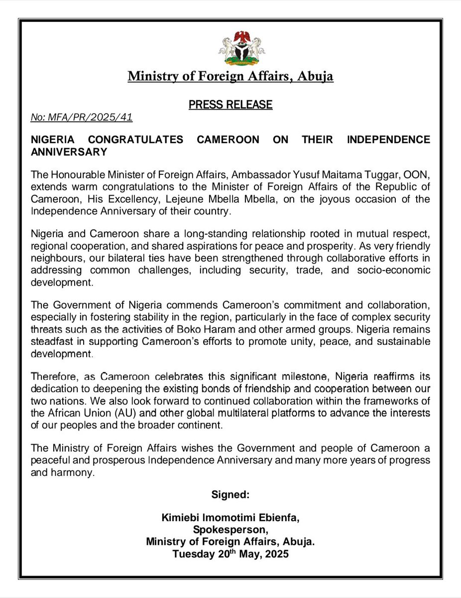Ministry of Foreign Affairs, Nigeria 🇳🇬 (@nigeriamfa) on Twitter photo 