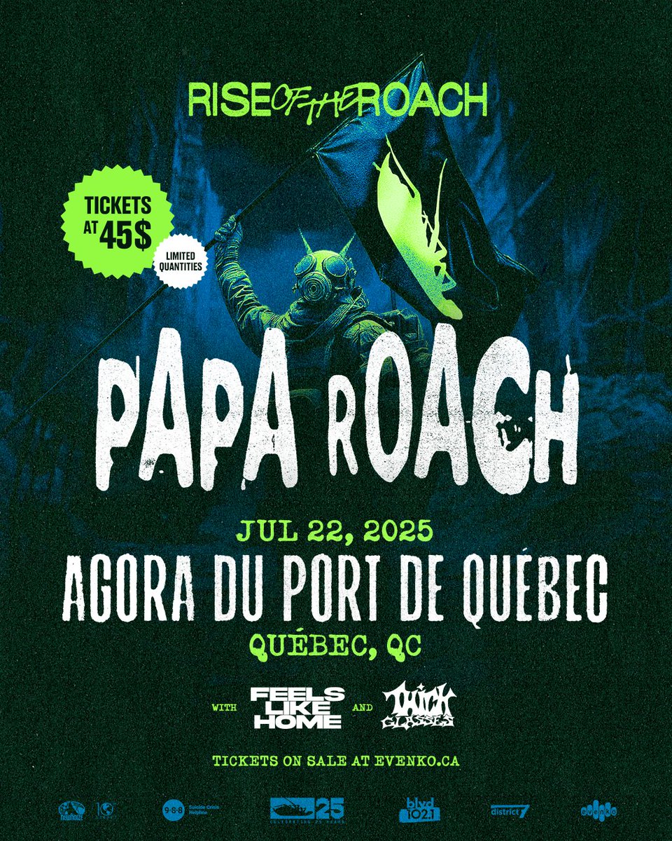 paparoach's tweet image. 🎟️$45 TICKETS QUEBEC!🇨🇦
🚨SALE ENDS TOMORROW EVENING!
*LIMITED QUANTITIES, DON&apos;T MISS OUT ON #RISEOFTHEROACH 

🔥Get $45 Tix Here👇
lepointdevente.com/.../agorapapa.…
