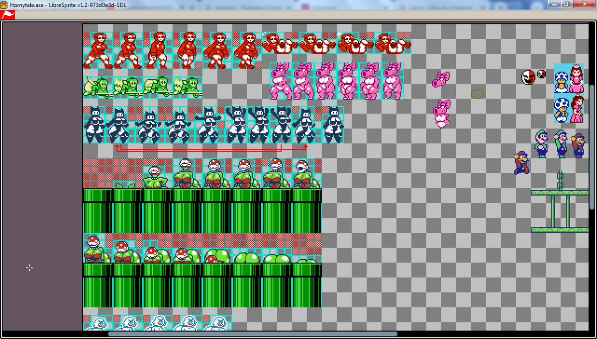 Not having ideas leads to this, lots of sprites