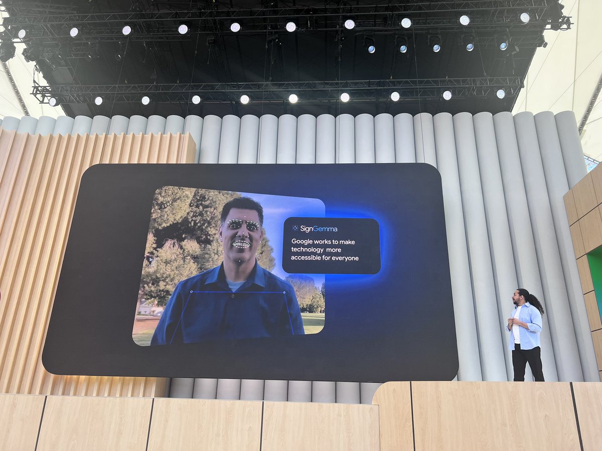 Another powerful step toward inclusive AI: Google just introduced SignGemma, built to understand and translate sign language.
Making tech accessible isn’t just a feature, it’s a mission.
AI that sees, understands, and empowers everyone. #GoogleIO #SignGemma #AIforGood
