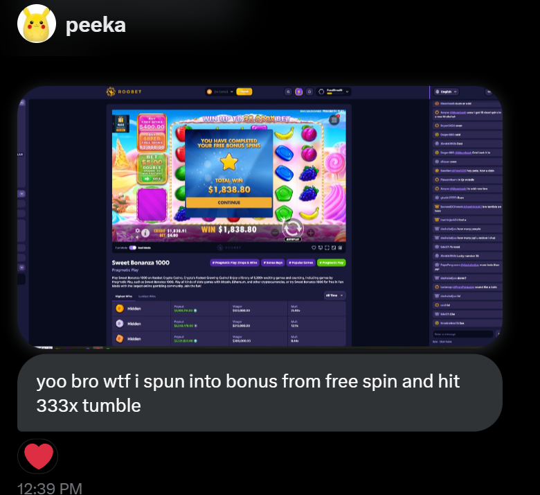 one of the winners who got $500 in free spins managed to get some crazy luck and won $1800 total!

congrats <a href="/pickaw_gei/">peeka</a>