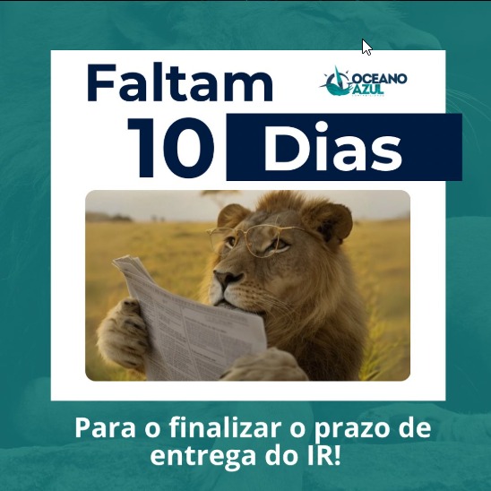 oceanoazulconta's tweet photo. O prazo está se esgotando! 🕢

Faltam apenas 10 dias para FINALIZAR O PRAZO

Deixar para a última hora pode gerar atrasos, erros e MULTAS!

Organize seus documentos, tire suas dúvidas e garanta, enviado dentro do prazo.

Não perca tempo, fale conosco e declare seu IR com a gente! https://t.co/JHj8Blzrmd